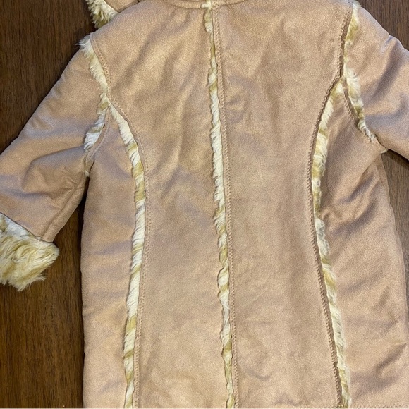 Circo Faux Suede & Shearling Tan Jacket Toddler Size 12M Winter Coat Fur Hood - Picture 10 of 11